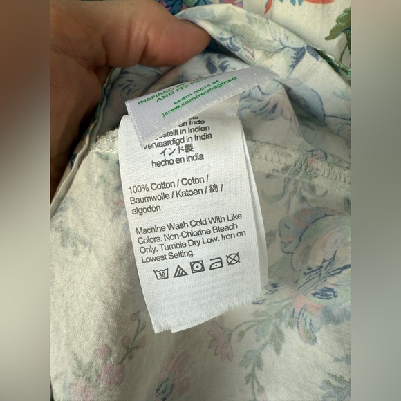 J. Crew Button Front Cotton Poplin Sleeveless Dress English Garden Floral Sz 18 - Picture 7 of 9